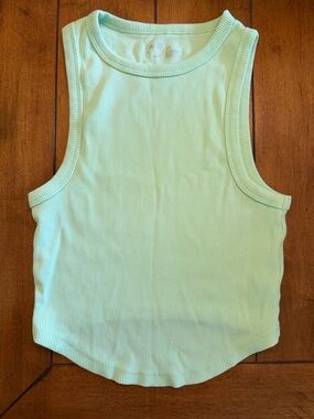 Aerie Mint Ribbed Scoop Neck Tank